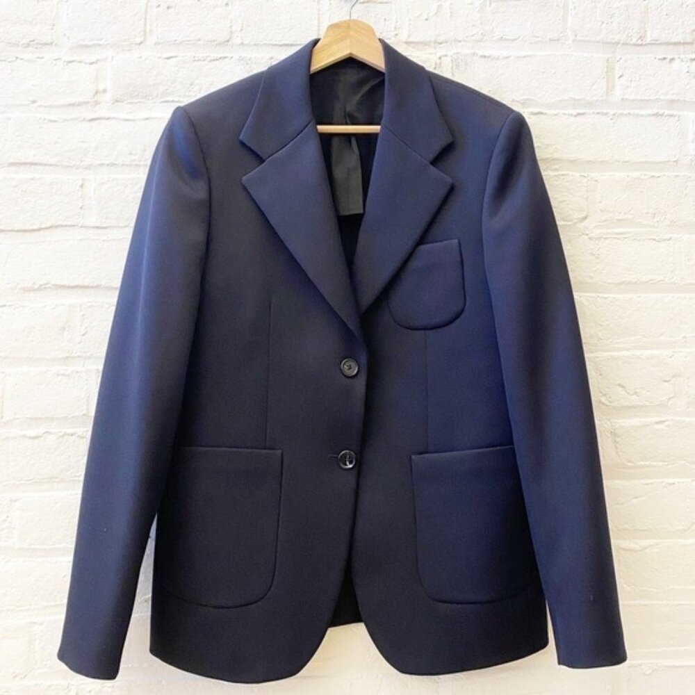 Raf Simons || Slim Fit School Boy Blazer‎ SS2022 Navy Blue IT 40 US Small - Picture 2 of 14